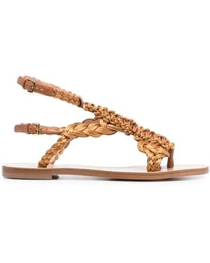 Alberta Ferretti Open-Toe Braided Sandals - Brown