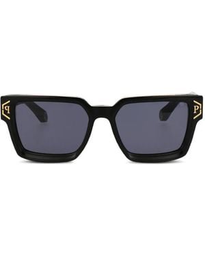 Philipp Plein スクエアフレーム サングラス - ブラック
