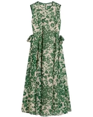 Max Mara Floral-Pattern Midi Dress - Green