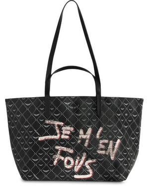 Zadig & Voltaire Z Monogram Xl Shopper Graffiti Tote Bag - Black