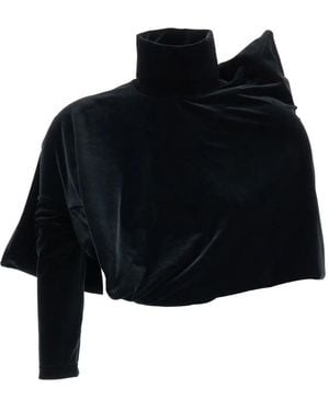 Junya Watanabe Asymmetric High-Neck Top - Black