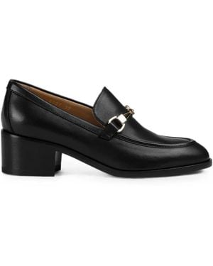 Doucal's Leather Heeled Loafers - Black