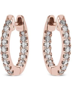 Djula Pendientes De Aro Graphic Pequeños Con Diamantes - Rosa