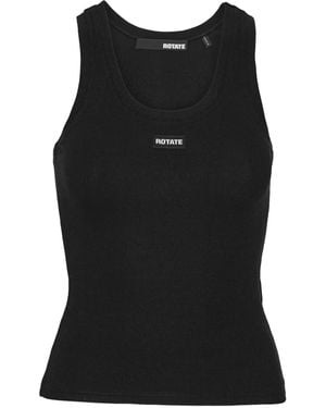 ROTATE BIRGER CHRISTENSEN Sleeveless Logo-Detail Top - Black