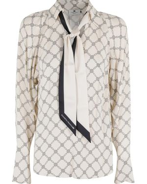 Elisabetta Franchi スカーフディテール ブラウス - ホワイト