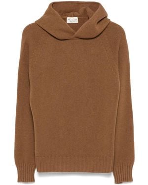 Ma'ry'ya Ribbed-Knit Hoodie - Brown