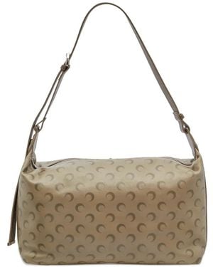 Marine Serre Faded Moon Leather Messenger Bag - Metallic