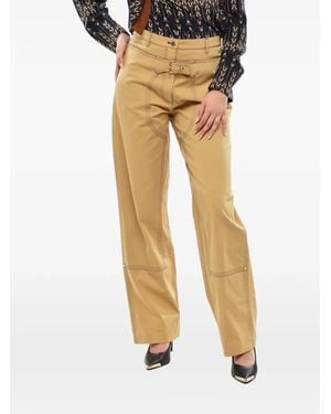 Stella McCartney High-Waist Straight-Fit Trousers With Buckle Detail - Brown