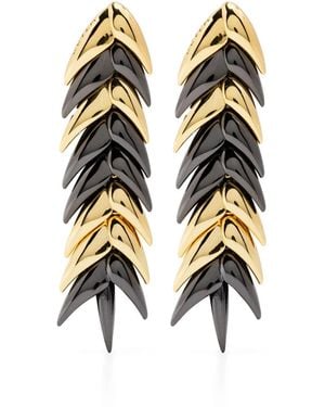 Bevza Burned Spikelet Earrings - Brown