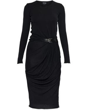 Tom Ford Belt-Detail Midi Dress - Black