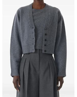 Jason Wu V-Neck Cropped Cardigan - Gray