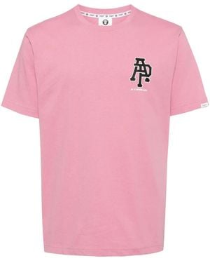 Aape By A Bathing Ape Graphic-Print Cotton T-Shirt - Pink
