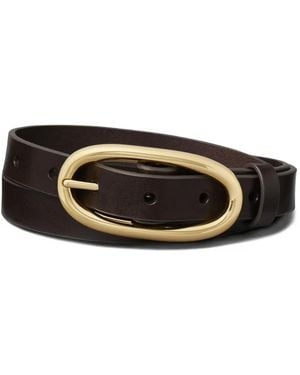 Tory Burch Pierced Large Buckle Belt - Black