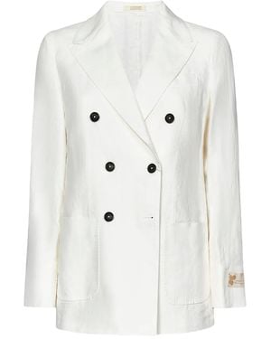 Massimo Alba Chaqueta con solapas de pico y seis botones - Blanco