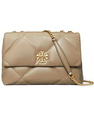 Tory Burch Kira Diamond Leather Shoulder Bag - Natural