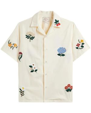 Portuguese Flannel Embroidery Flowers Shirt - White