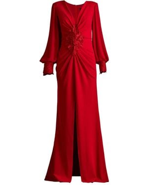 Tadashi Shoji Gerafftes Abendkleid - Rot