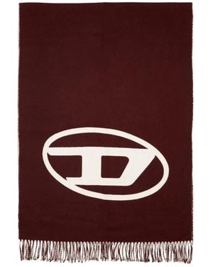 DIESEL S-Tevie Oval D-Logo Fringed-Edge Scarf - Purple