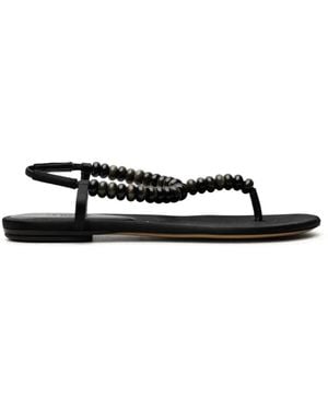 Le Monde Beryl Beaded Thong Sandals - White
