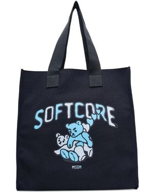 MSGM Bear-Print Tote Bag - Black