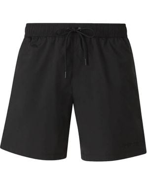 Moncler Badeshorts Mit Logo-Stickerei - Schwarz