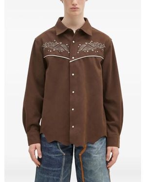 ANDERSSON BELL Embroidered Yoke Shirt - Brown