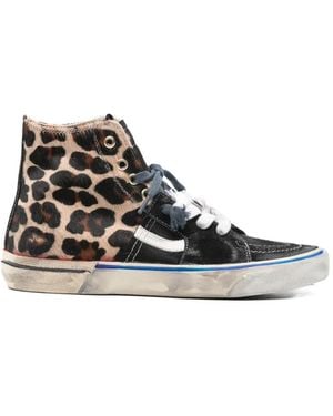 Paul Esterlin Baskets Montantes Caly Star À Motif Léopard - White