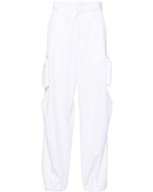 Prada Straight Cotton Cargo Trousers - White