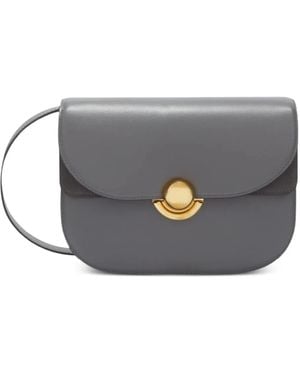 Furla Logo-Plaque Foldover Cross Body Bag - Gray