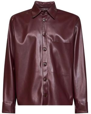 Costumein Long-Sleeve Button-Up Shirt Jacket - Purple