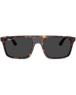 Ray-Ban Shield-Frame Tortoiseshell Sunglasses - Black