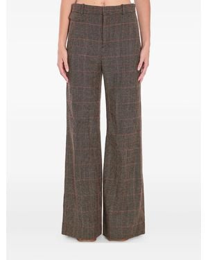 Chloé Pantaloni Sartoriali A Quadri - Marrone
