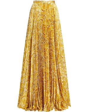 Versace Faltenrock Mit Barocco-Print - Gelb