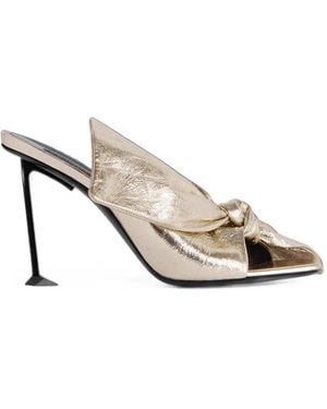 Givenchy Mules Boudoir À Talon En Cuir Métallisé - Blanc