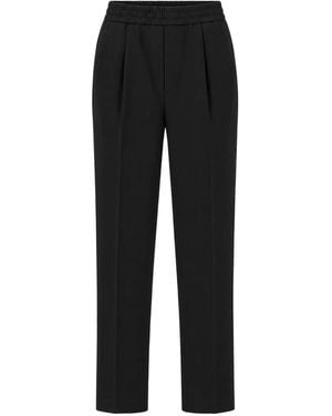 ZEGNA Pleated Elasticated-Waistband Trousers - Black
