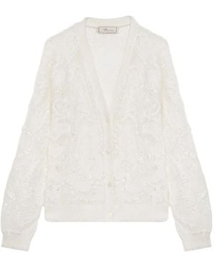 Blumarine Butterfly-Applique Cardigan - White