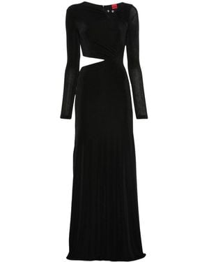 HUGO Piercing-detail Maxi Dress - Black