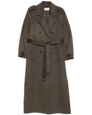 The Dynamis Studio Double-Breasted Belted Coat - Brown