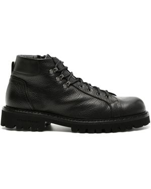 Casadei Cervo Lace-Up Leather Boots - Nero