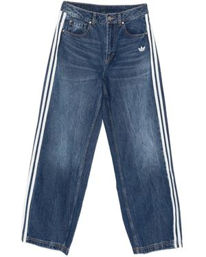 adidas Side Stripe Denim Pants - Blue