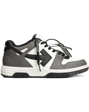 Off-White c/o Virgil Abloh Out Of Office Logo-Embroidered Leather Low-Top Trainers - Multicolour