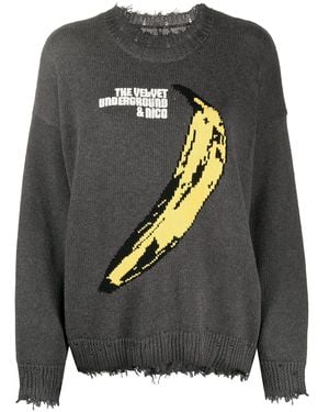 R13 Velvet Underground Oversized Jumper - Grey