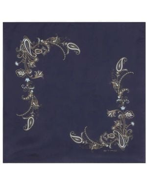 Etro Paisley-Print Pocket Square - Blue