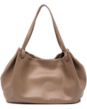 agnès b. Logo-Print Tote Bag - Brown