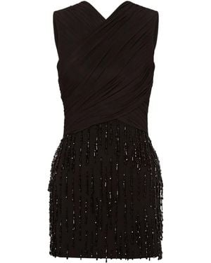 Alberta Ferretti Wool-Blend Mini Dress - Black