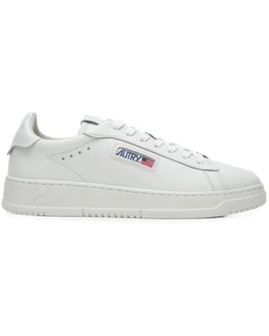 Autry Dallas Logo-Patch Leather Trainers - White