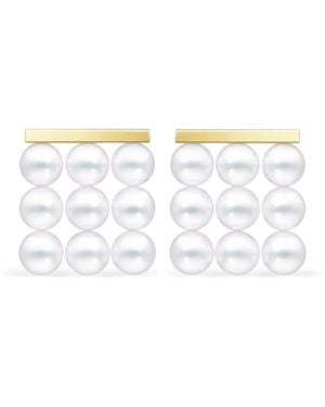 Tasaki Collection Line Balance Build アコヤパール ピアス 18kイエローゴールド - ホワイト