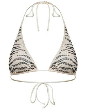 MC2 Saint Barth Top Bikini Guiana Con Strass - Bianco