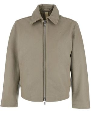 sunflower Zip-Fastening Leather Jacket - Natural