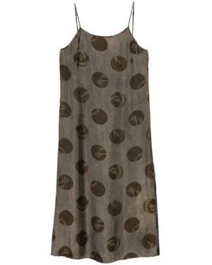 Uma Wang Printed Slip Midi Dress - Green
